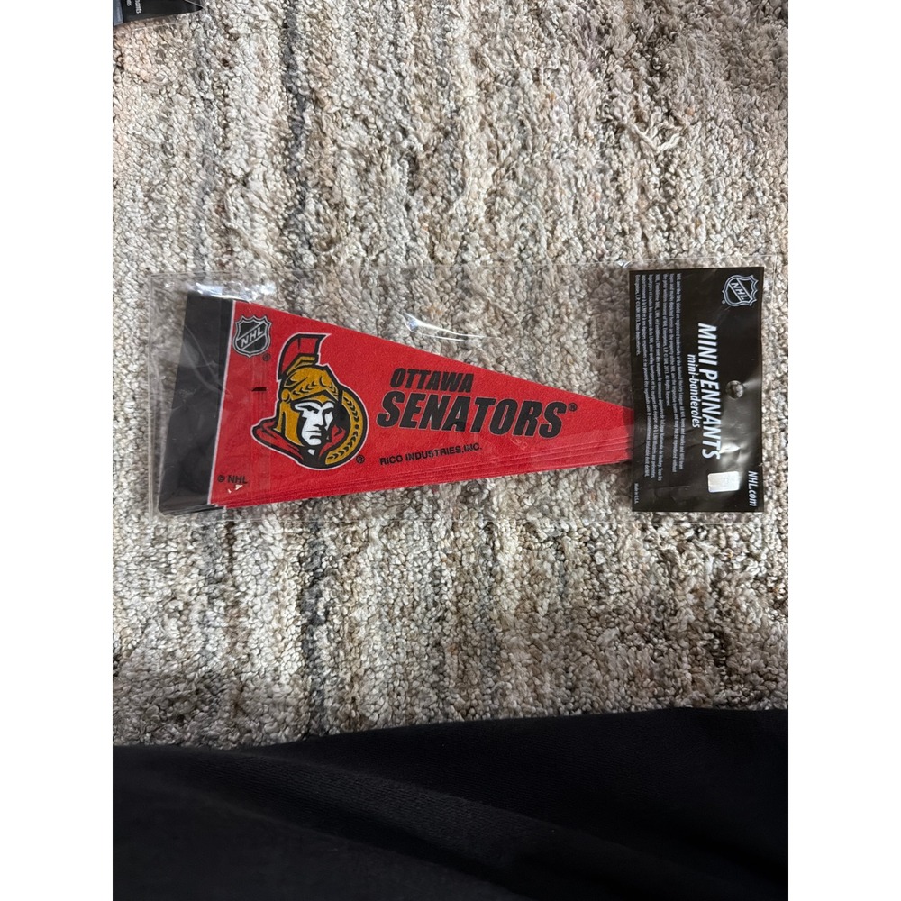 NHL Ottawa Senators 8pc Mini Pennant Set Rico Industries Red Felt MPS9303 4x9in